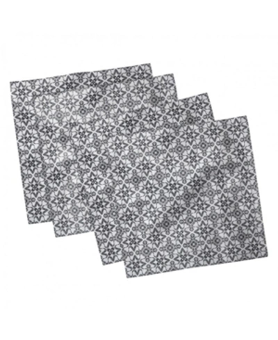 Shop Ambesonne Portuguese Tile Set Of 4 Napkins, 18" X 18" In Black