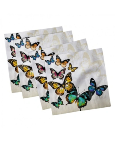 Shop Ambesonne Butterfly Set Of 4 Napkins, 18" X 18" In Multi
