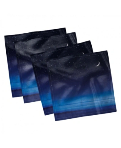 Shop Ambesonne Night Set Of 4 Napkins, 18" X 18" In Blue