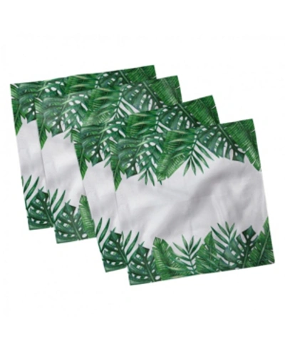 Shop Ambesonne Palm Leaf Set Of 4 Napkins, 18" X 18" In White
