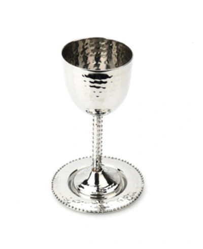 Shop Classic Touch Beaded Kiddush Goblet In Silver