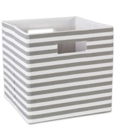 Shop Design Imports 11" Square Storage Cube In Gray Stripe