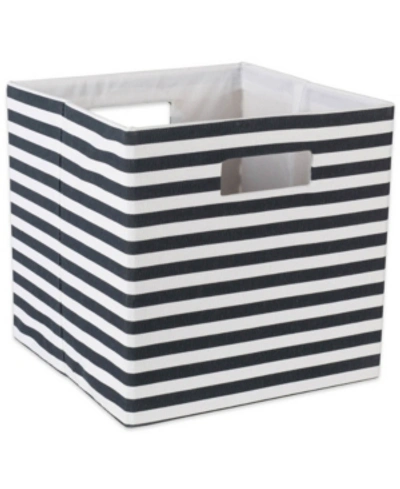 Design Imports Polyester Cube Pinstripe Square In Black
