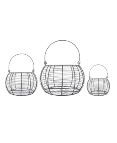 Shop Design Imports Vintage-like Basket Set Of 3 In Copper