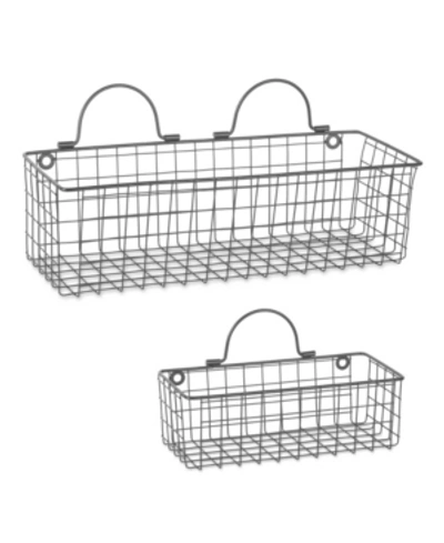 Shop Design Imports Wire Wall Basket Set Of 2 In Gray