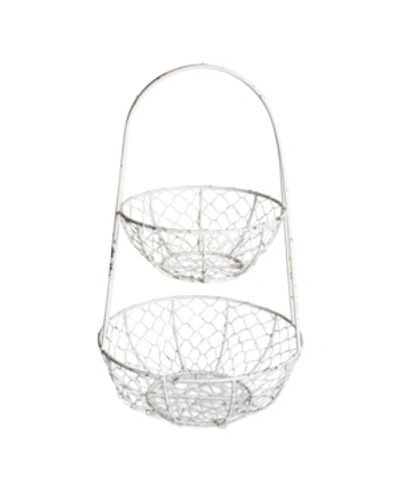 Shop Design Imports Chicken Wire Tiered Stand In White