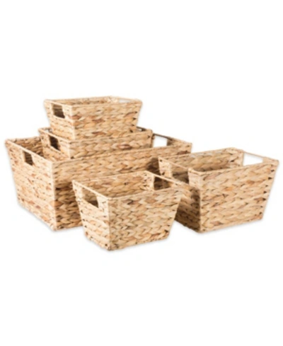 Shop Design Imports Water Hyacinth Basket Set Of 5 In Chrome