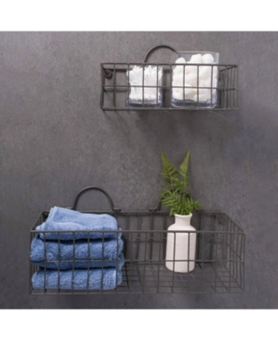 Shop Design Imports Medium 2-pc. Wire Wall Basket Set In Gray