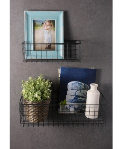 Shop Design Imports Medium 2-pc. Wire Wall Basket Set In Black