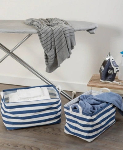 Shop Design Imports Large 2-pc. Rectangle Laundry Hamper Set In Blue
