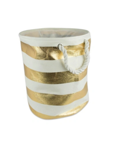 Shop Design Imports Paper Bin Stripe Round Large In Gold