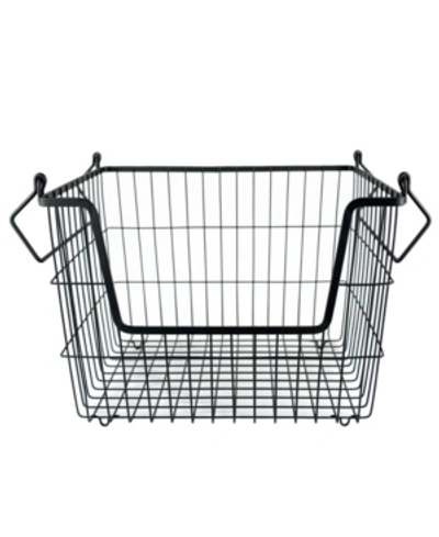 Shop Design Imports Metal Basket Rectangle Medium In Black