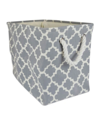 Design Imports Polyester Bin Lattice Rectangle Large In Gray