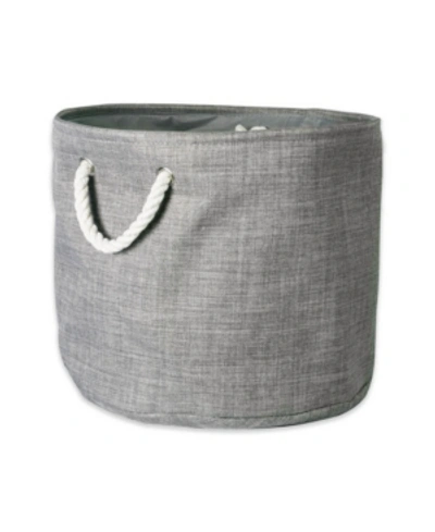 Shop Design Imports Polyester Bin Variegated Round Medium In Gray