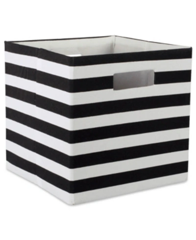 Shop Design Imports Polyester Cube Stripe Square In Black
