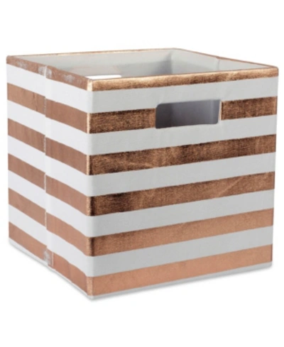 Shop Design Imports Polyester Cube Stripe Square In Copper