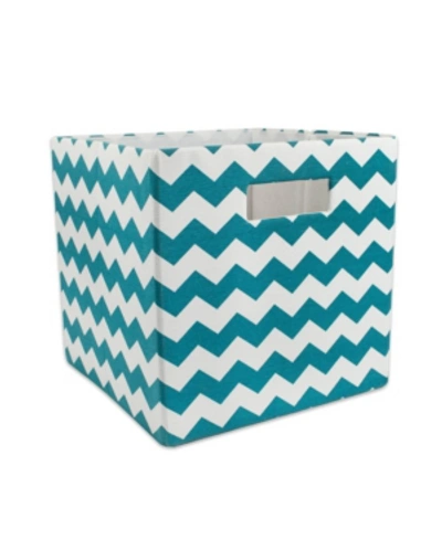 Shop Design Imports Polyester Cube Chevron Square In Teal