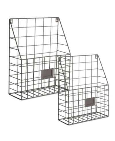 Shop Design Imports Farmhouse 2-pc. File Basket Set In Gray