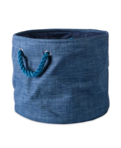 Shop Design Imports Polyester Bin Variegated Round Medium In Blue
