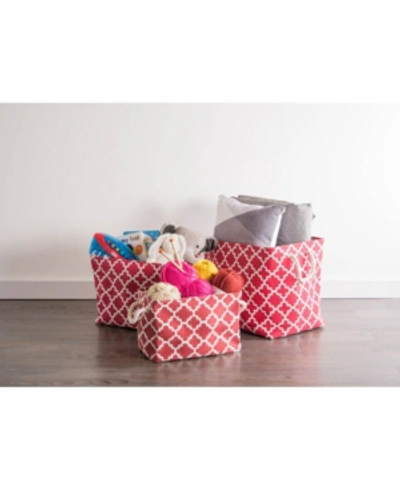 Shop Design Imports Variegated Polyester Storage Bin In Rust