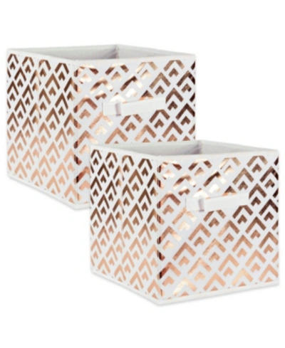 Shop Design Imports Non-woven Polyester Cube Double Diamond Square Set Of 2 In Copper