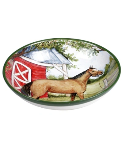 Certified International Clover Farm Serving Bowl In Multicolored