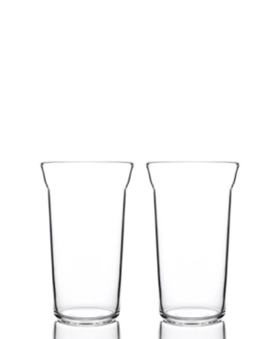 Shop Bomshbee Angle Taper High Ball Glasses - Set Of 2 In Clear