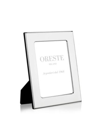 Shop Oreste Milano 5x7 Silver Plated Picture Frame On A Black Lacquered Wooden Back