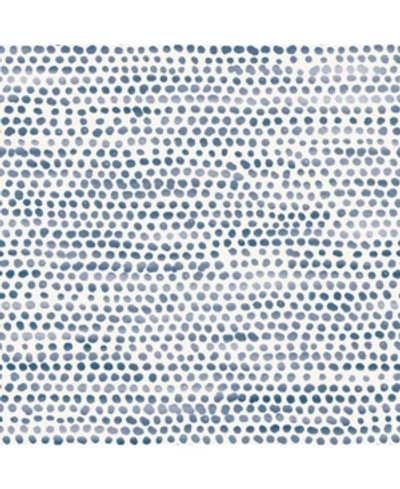Shop Tempaper Moire Dots Peel And Stick Wallpaper In Indigo