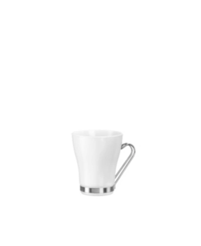 Shop Bormioli Rocco Oslo Cappuccino 7.5 Oz. Opal Glass With Stainless Steel Handle Set Of 4 In White