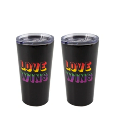 Shop Thirstystone Double Wall 2 Pack Of 20 oz Black Highballs With Metallic "love Wins" Decal