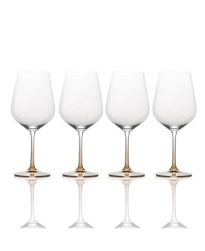 Shop Mikasa Gianna Ombre Amber Red Wine Glasses, Set Of 4 In Butterscotch