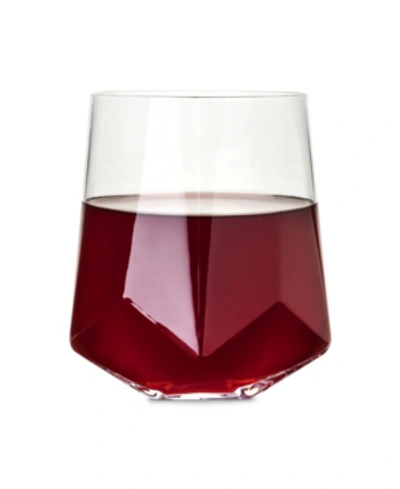 Shop Viski Raye Faceted Crystal Wine Glass, Set Of 2, 20 oz In Clear