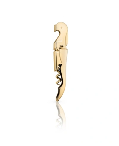 Shop Viski 24k Gold Plated Signature Double Hinged Corkscrew In Silver