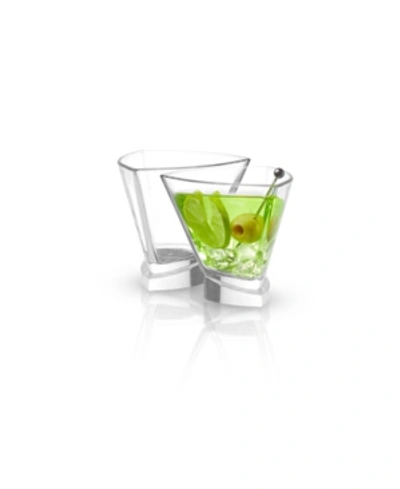 Shop Joyjolt Aqua Vitae Off Base Triangle Martini Glasses, Set Of 2 In Clear