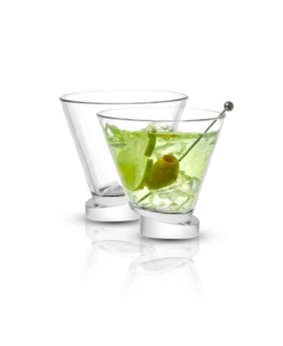 Shop Joyjolt Aqua Vitae Off Base Round Martini Glasses, Set Of 2 In Clear