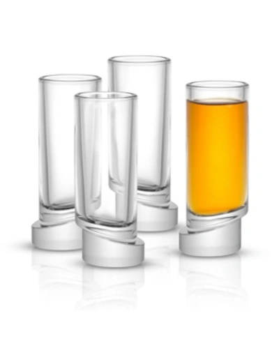 Shop Joyjolt Aqua Vitae Off Base Round Shot Glasses, Set Of 4 In Clear