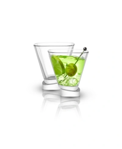 Shop Joyjolt Aqua Vitae Off Base Square Martini Glasses, Set Of 2 In Clear