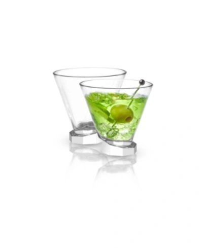 Shop Joyjolt Aqua Vitae Off Base Octagon Martini Glasses, Set Of 2 In Clear