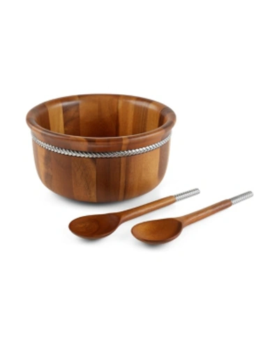 Shop Nambe Salad Bowl With Servers In Brown