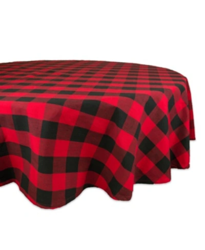Design Imports Buffalo Check Tablecloth 70" Round In Red