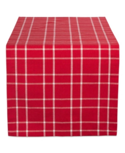 Shop Design Imports Holly Berry Plaid Table Runner In Cranberry