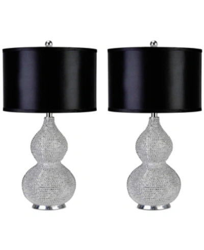 Shop Abbyson Living Set Of 2 Vito Sea Urchin Table Lamps In Silver