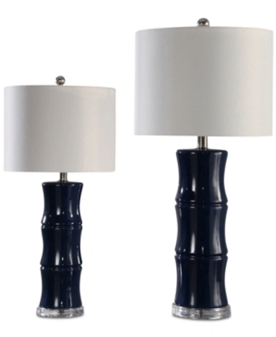Shop Abbyson Living Set Of 2 Pargo Table Lamps In Navy