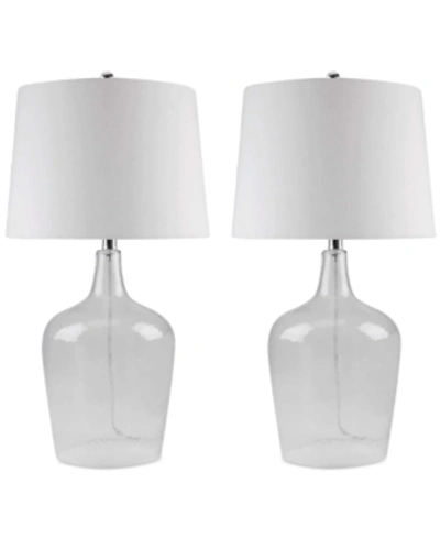 Shop Abbyson Living Abbyson Set Of 2 Zen Clear Glass Table Lamps