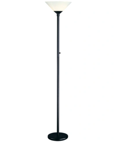 Shop Adesso Aries Torchiere Floor Lamp In Black