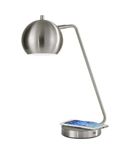 Shop Adesso Emerson Wireless Charging Led Desk Lamp In Brushed Steel
