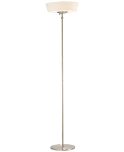 Shop Adesso Harper Torchiere Floor Lamp In Steel/white Shade