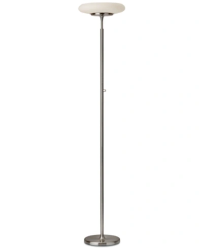 Shop Adesso Hubble Led Torchiere In Brushed Steel