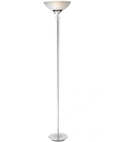 Shop Adesso Metropolis Chrome Torchiere Floor Lamp In Silver